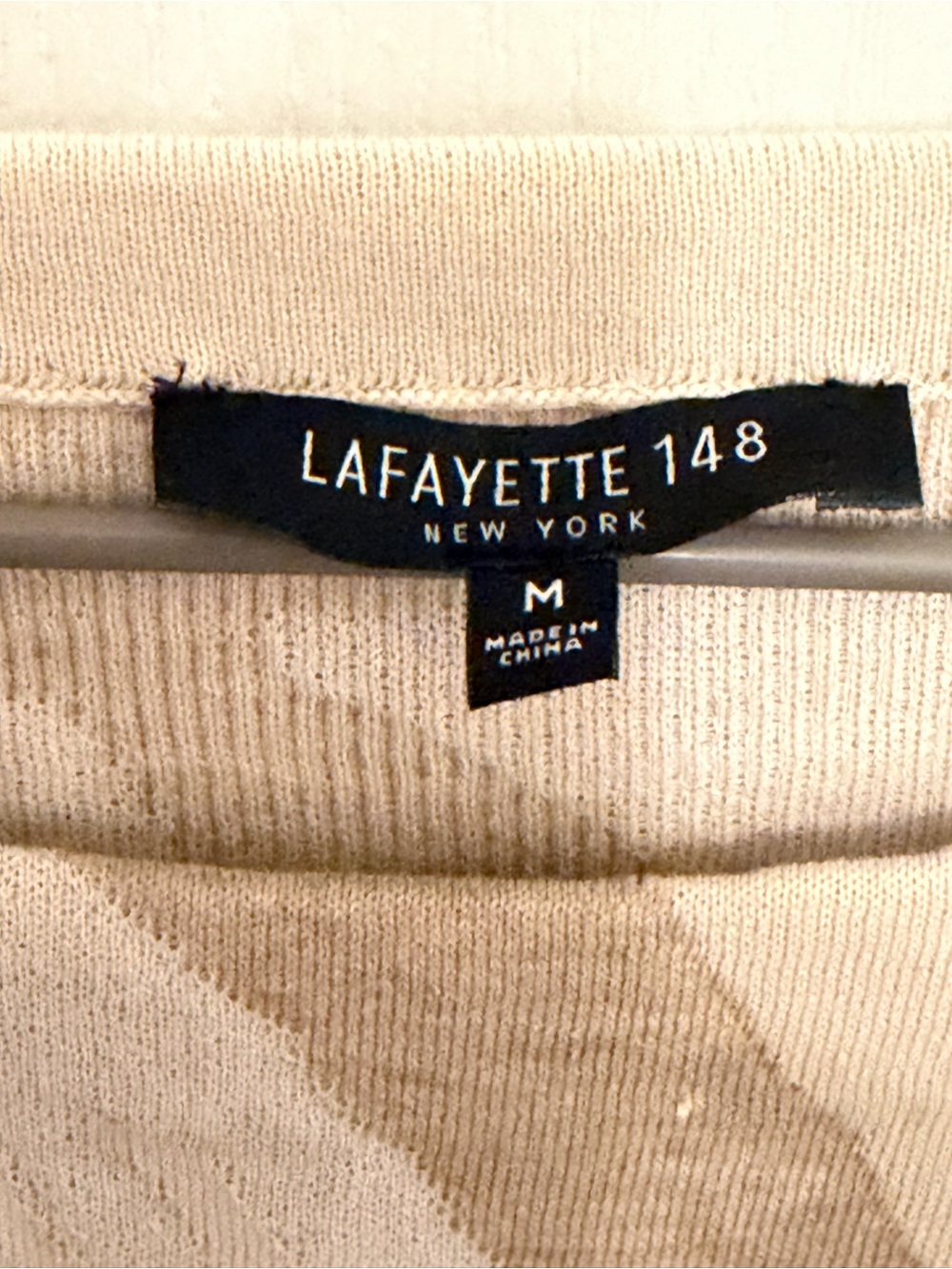 Lafayette 148 Beige Palm Leaf Lightweight Sweater-Size M - Picture 3 of 4